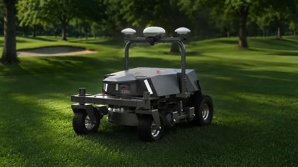 Tondeuse robot Rough Ranger sur le fairway d'un golf
